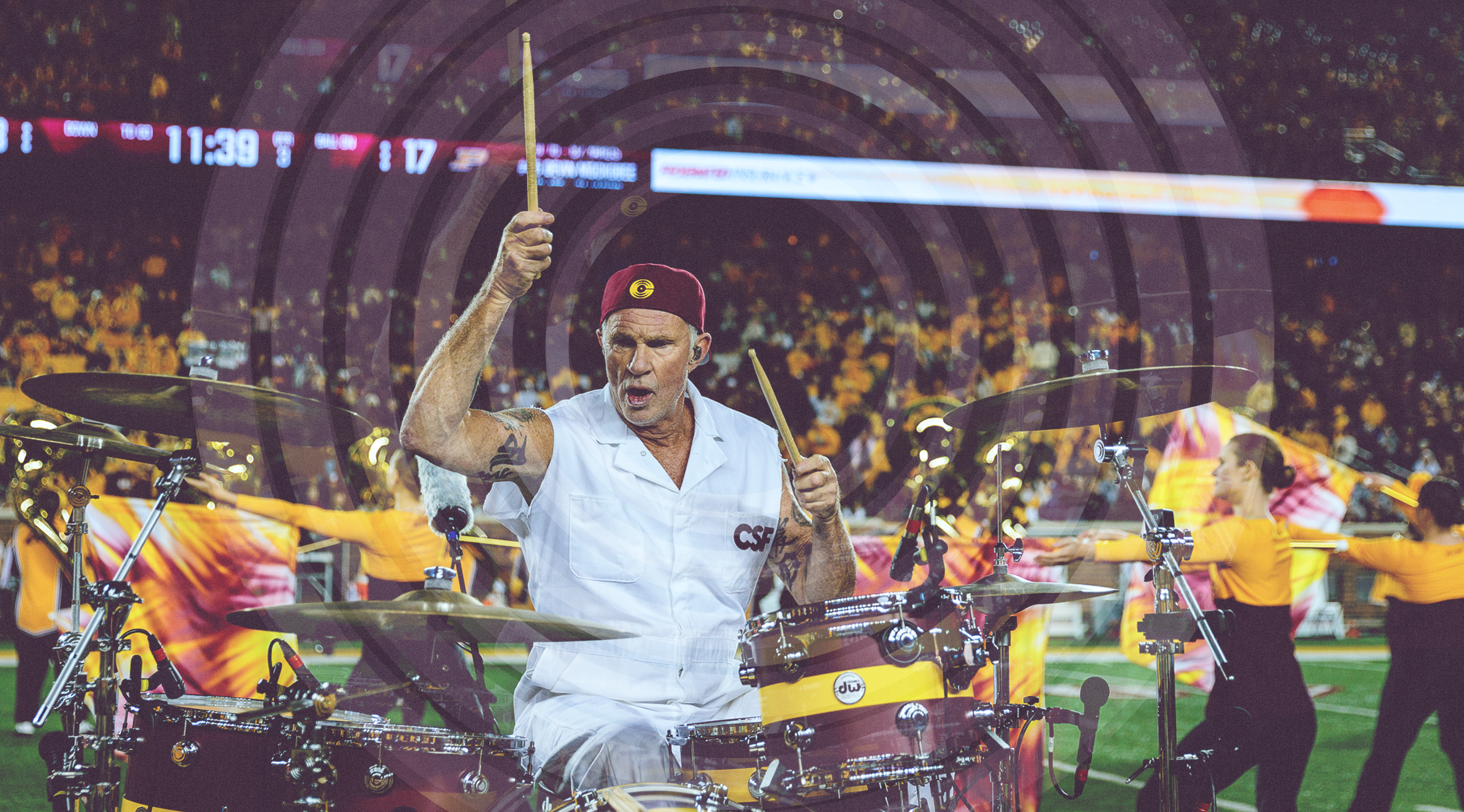 Chad Smith performing