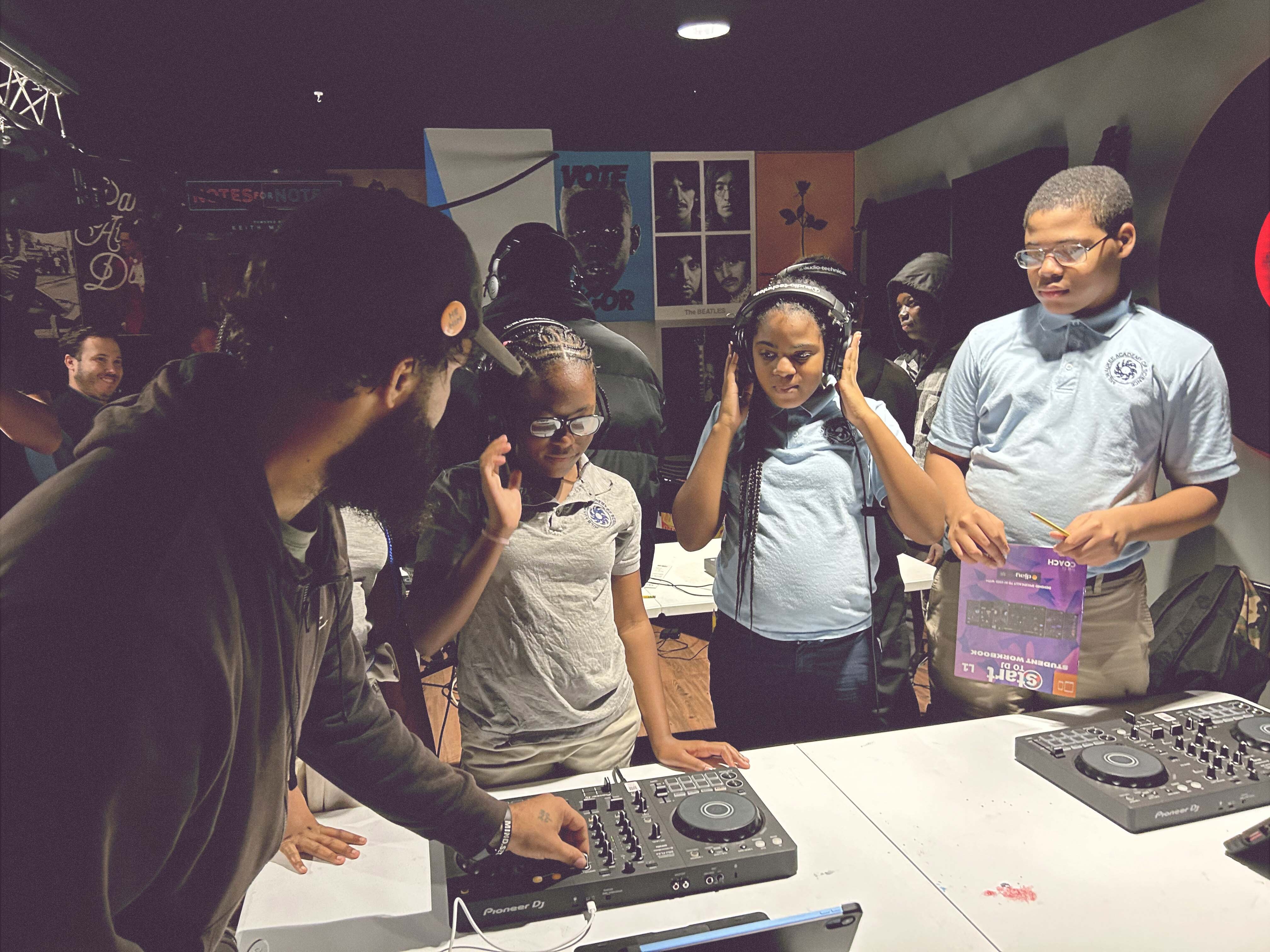 Young musicians in a community program