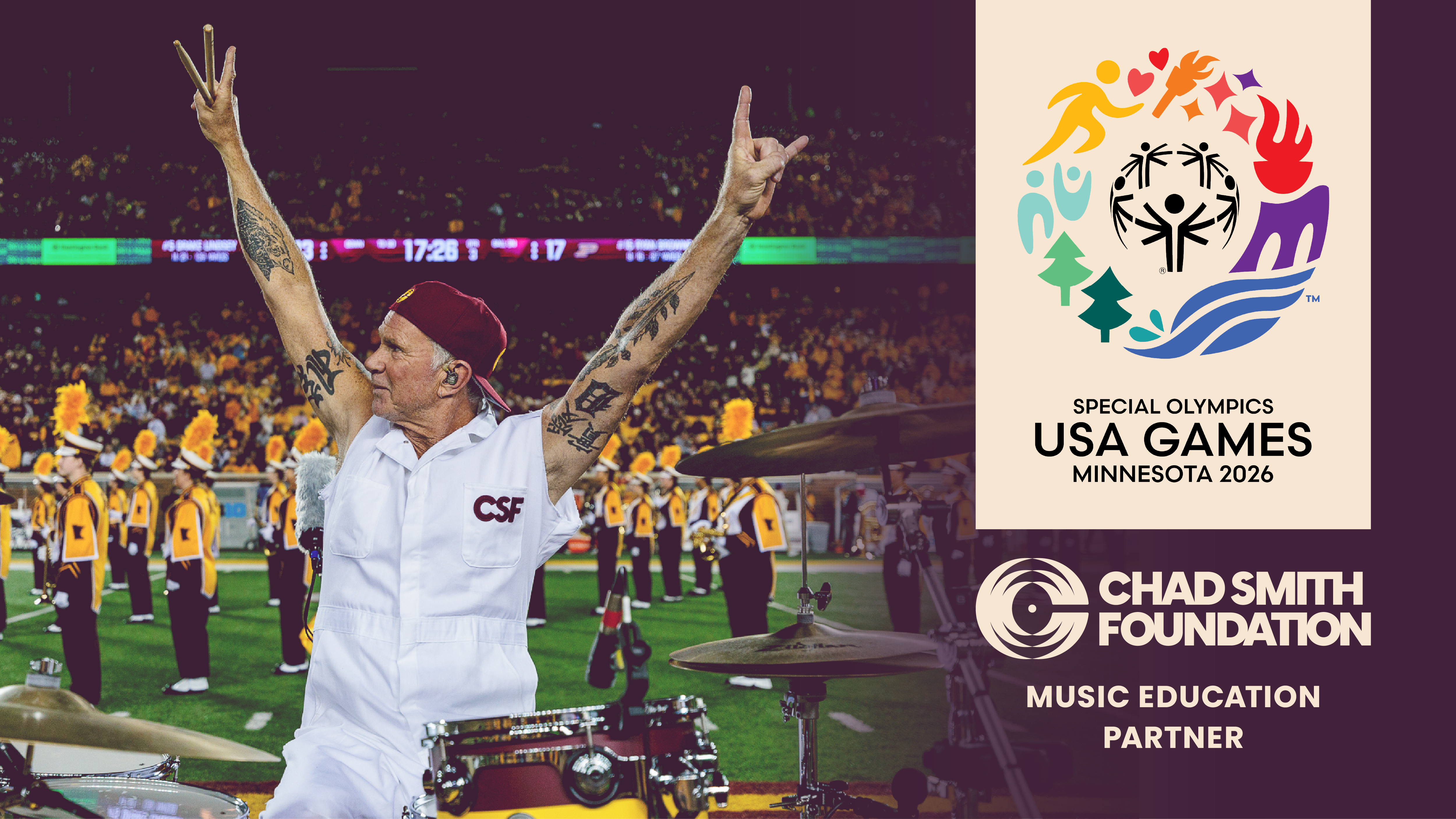 Chad Smith Foundation — Music Education Partner of the 2026 Special Olympics USA Games